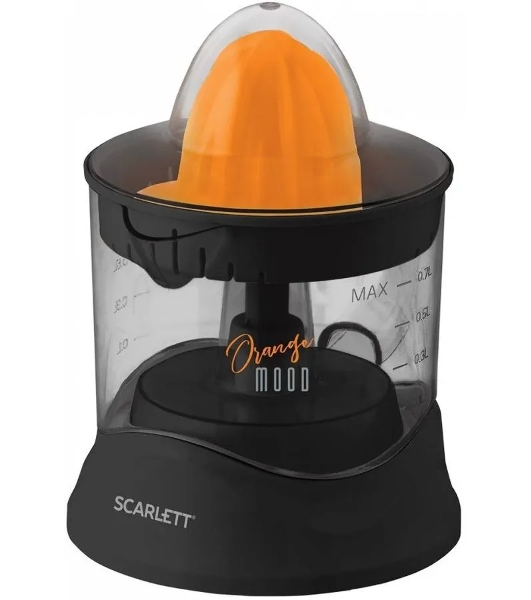 Соковыжималка Scarlett SC-JE50C09 черный/оранжевый, цитрусовая, 25 Вт, 700 мл, механическое