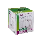 Чайник электрический Homestar HS-1053 1,2 л,стекло/пластик, белый (106464), фото2