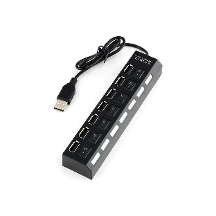 USB-концентратор Gembird UHB-U2P7-02, USB 2.0, USB 7 портов, USB/Адаптер: 5 В / 2 A