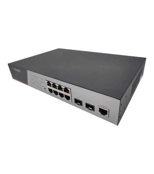 Коммутатор Hikvision DS-3E2510P(B), 8×1 Гбит/с PoE + 2×1 Гбит/с SFP, управляемый