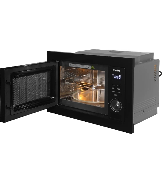 Встраиваемая микроволновая печь Domfy DM2540BW BG черный, 25 л, 900 Вт, переключатели - поворотный механизм/кнопки