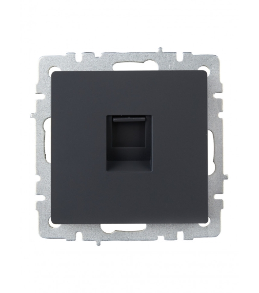 Розетка компьютерная IEK BRITE РК10-БрГ RJ45 кат.5E графит