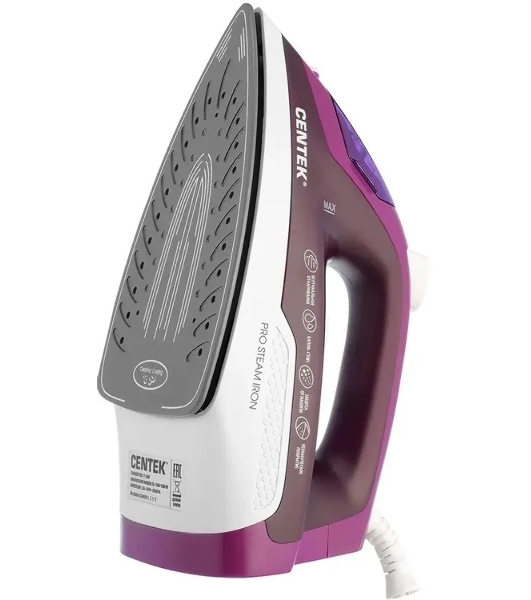 Утюг Centek CT-2348 фиолетовый, 1600 Вт, 20 г/мин, 80 г/мин, 200 мл