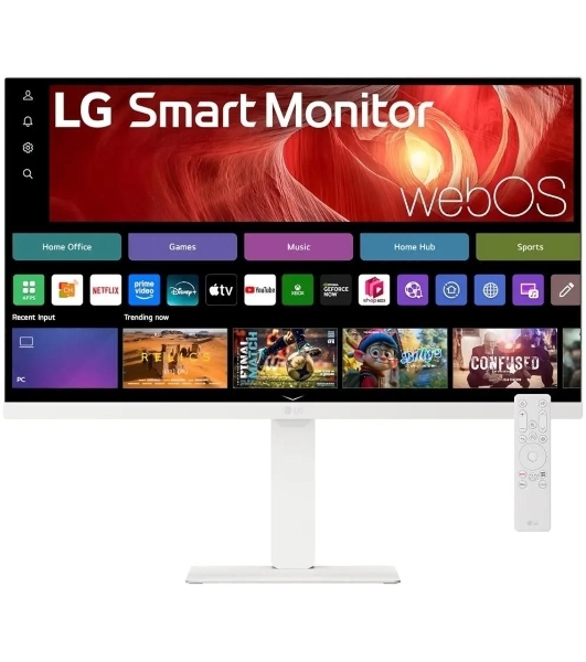 Монитор 31.5' LG 32U850SA-W IPS 3840x2160, 60 Гц, 5 мс, 16:9, 400 кд/м², 2xHDMI 2.0, USB-C (90 Вт), USB Hub (3x USB 3.0), 3.5 Jack, HDR10, динамики (2x5 Вт), веб-камера, Smart TV (webOS 24), Wi-Fi, Bluetooth, VESA 100x100, белый