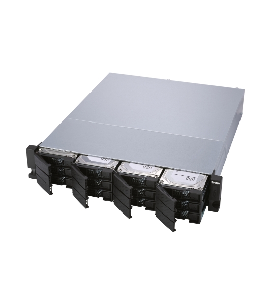 Полка расширения сетевого хранилища без дисков SMB QNAP TL-R1200S-RP SATA 6GB/s JBOD storage enclosure, 12-tray 3,5'/2,5' w/o HDD, 3 x SFF-8088, 2 PSU. Rackmount. W/o rail kit RAIL-B02