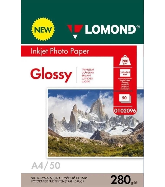 Фотобумага Lomond 0102096 A4/280г/м2/50л./белый глянцевое для струйной печати