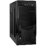 Компьютерный корпус Miditower ExeGate CP-604-UNS350 (ATX, БП UNS350 с вент. 12см, 2*USB, аудио, черный), фото 1