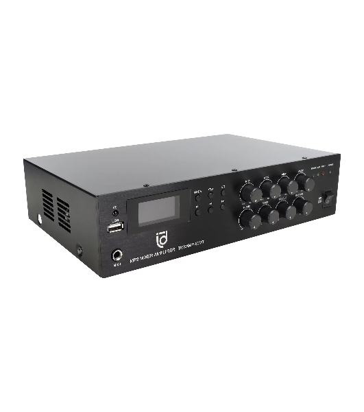 Микшер-усилитель Intrend ITMXAMP-60MT MP3, FM тюнер, USB, Bluetooth, 2хMic/3хLine входы, 1хLine выход,60 Вт, 4/8Ом/100V, IR-пульт в комплекте