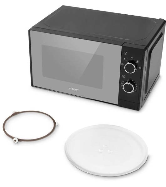 Микроволновая печь Vitek VT-MW2020 черный/хром, 20 л, 700 Вт, переключатели — поворотный механизм
