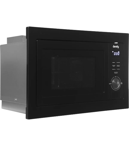 Встраиваемая микроволновая печь Domfy DM2540BW BG черный, 25 л, 900 Вт, переключатели - поворотный механизм/кнопки