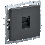 Розетка компьютерная IEK BRITE РК10-БрГ RJ45 кат.5E графит, фото 1