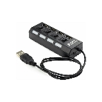 USB-концентратор Gembird UHB-243-AD, USB 2.0, USB 4 порта с подсветкой и выключателем, USB, фото 1