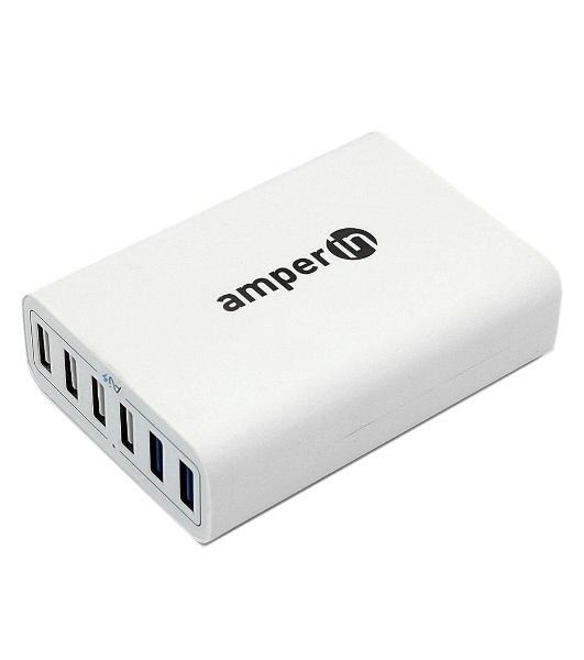 Блок питания (сетевой адаптер) Amperin Quick Charge 6-port QC 3.0 USB (YDS-TC060-4-2-0), белый