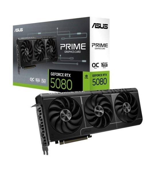 Видеокарта ASUS PRIME-RTX 5080-O16G, 16Gb GDDR7, 256 bit, DisplayPort, HDMI, GPU 2655 MHz 90YV0LX0-M0NA00