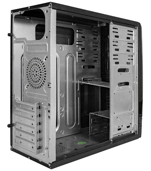 Компьютерный корпус Miditower ExeGate CP-604-UNS400 (ATX, БП UNS400 с вент. 12см, 2*USB, аудио, черный)