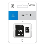 Флеш карта Micro SDHC 4Gb Smartbuy Сlass 4, адаптер в комплекте, фото 1