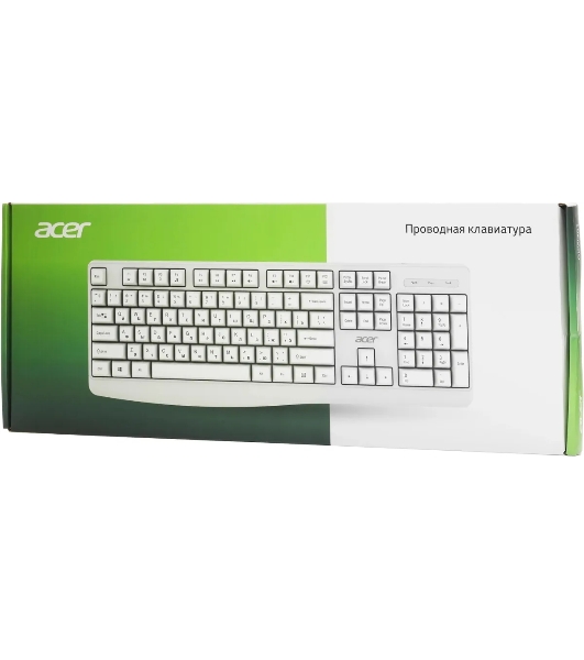 Клавиатура проводная Acer OKW301 (ZL.KBDCC.01B), USB, белый