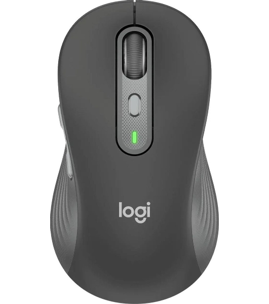 Мышь беспроводная Logitech M750 L Large графитовый, 4000 dpi, радиоканал, Bluetooth, USB, кнопки - 5