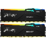 Оперативная память Kingston Fury BeastRGB, DDR5, 64GB (2x32GB), 5600 MHz, CL40, с радиатором, RGB, черный, фото 1