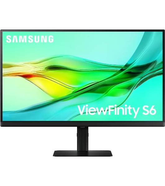 Монитор 24' Samsung ViewFinity S6 S24D604UAU IPS 2560x1440, 100 Гц, 5 мс, 16:9, 350 кд/м², HDMI 2.0, DP 1.4, USB-C, Ethernet, 3.5 Jack, USB Hub, HDR10, PIP, черный