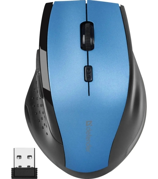 Мышь беспроводная Defender Accura MM-365 синий, 1600 dpi, радиоканал, USB, кнопки - 6