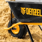 Тачка строительная Denzel усиленная, объем 130 л, 230 кг, колесо 15х6.00-6, фото6