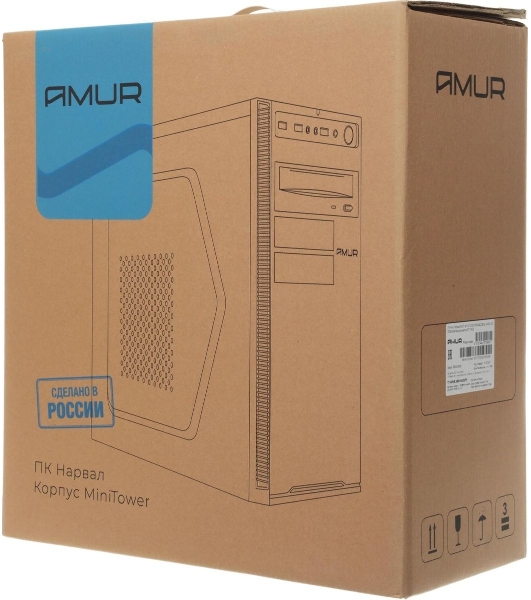 Компьютер Amur Нарвал B7I21 MT i3 12100 (3.3) 16Gb SSD 256Gb UHDG 730 FreeDOS GbitEth 400W мышь клавиатура черный (RUS) (2147002)