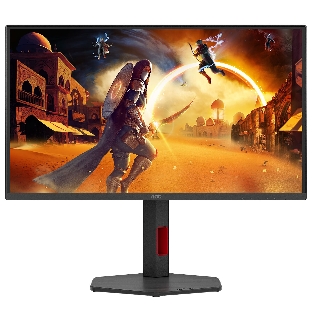 Монитор 24.5' AOC Q25G4SR IPS 2560x1440, 300 Гц, 0.3 мс, 16:9, 400 кд/м², 2xHDMI 2.1, DP 1.4, DisplayHDR 400, Adaptive-Sync, динамики, черный