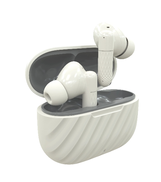 Наушники TWS More choice БВ37 белый/серый, внутриканальные, Bluetooth, сенсорное управление, до 4 ч