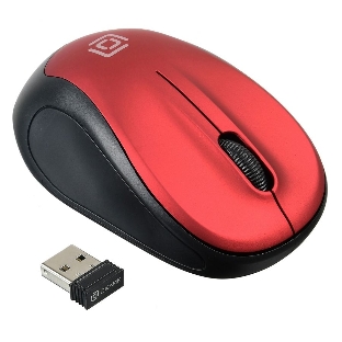 Мышь беспроводная Oklick 665MW черный/красный, 1000 dpi, радиоканал, USB, кнопки - 3