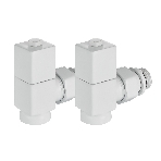 Набор дизайн-вентилей Royal Thermo CUBE, угловой (белый) 1/2', фото4