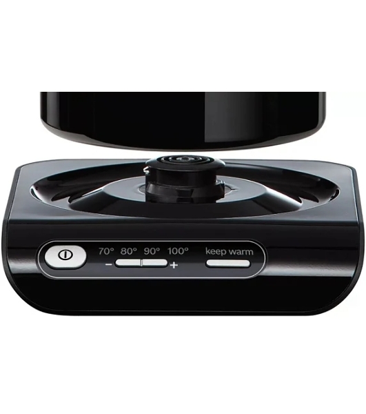 Электрочайник Bosch TWK8613P черный, 1.5 л, 2400 Вт, скрытый нагревательный элемент, поддержание температуры