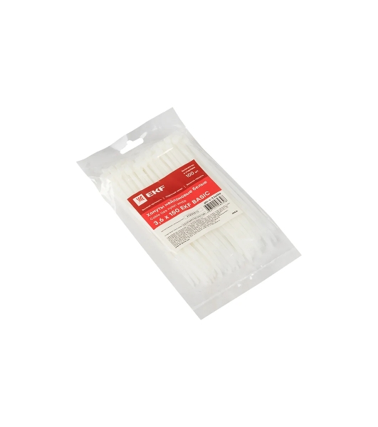 Хомут кабельный 3.6х150 нейл. белый (уп. 100 шт) EKF plc-c-3.6x150
