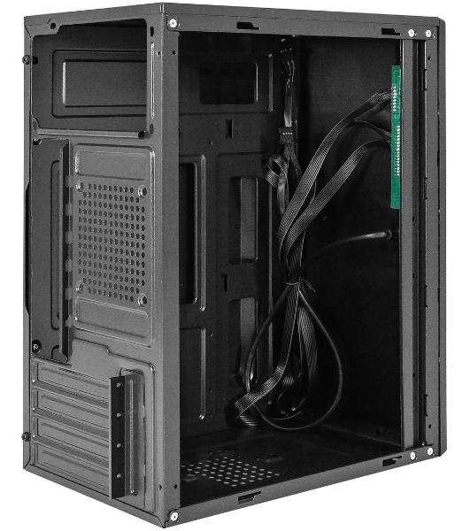 Компьютерный корпус Minitower ExeGate BAA-408-UNS350 (mATX, БП UNS350 с вент. 12см, 2*USB, HD Audio, черный)