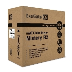 Компьютерный корпус Minitower ExeGate Mistery R2-NPX400 (mATX, БП 400NPX с вент. 12 см, 2*USB+1*USB 3.0, аудио, черный, 1 вент. 12см с RGb подсветкой и полоса на передней панели, боковая панель - закаленное стекло), фото2