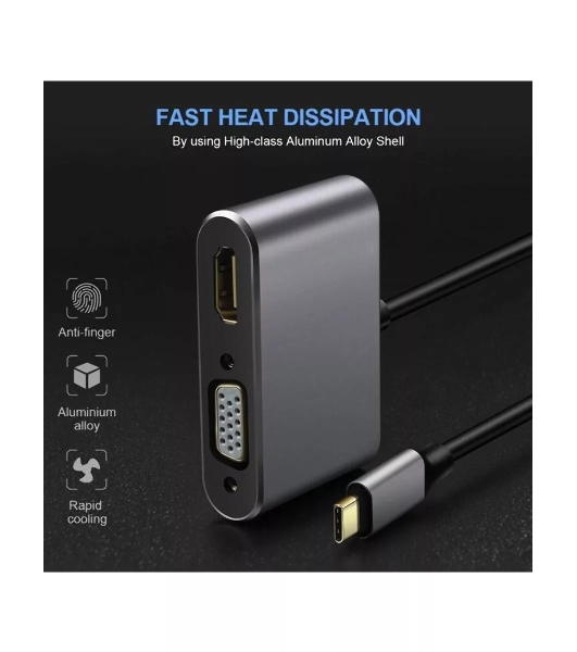 USB-концентратор Telecom TUC055, USB Type-C, HDMI/USB/PD/VGA, USB