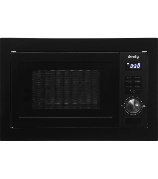 Встраиваемая микроволновая печь Domfy DM2540BW BG черный, 25 л, 900 Вт, переключатели - поворотный механизм/кнопки