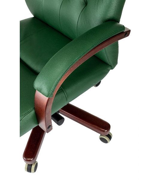 Кресло Бюрократ T-9928Walnut зеленый, кожа
