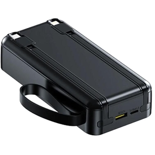 Портативный аккумулятор AKSBERRY (6900290870014) E201 Lines PD22.5W with cabels 20000 mAh черный