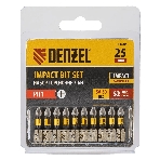 Набор бит торсионных Denzel PH1x25 мм, лазерная обработка шлица, сталь S2, 10 шт., фото 1