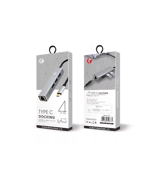 USB-концентратор VCOM DH311A USB Type-C, RJ-45/USB 3.0, USB