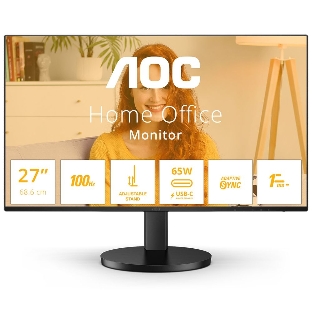 Монитор 27' AOC Q27B3CF2 IPS 2560x1440, 100 Гц, 4 мс, 16:9, 350 кд/м2, 1xHDMI, 1xUSB-C, черный