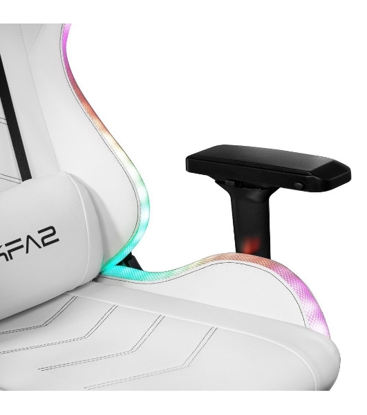 Кресло KFA2 Gaming Chair 01 RGB SE белый, экокожа, RGB-подсветка, подголовник