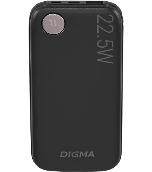 Портативный аккумулятор Digma DGPF10B 10000mAh QC3.0/PD3.0 22.5W 3A USB-A/USB-C черный