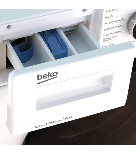 Стиральная машина Beko WSPE 6H612W белый, загрузка фронтальная 6,5 кг, 1200 об/мин., класс: А++