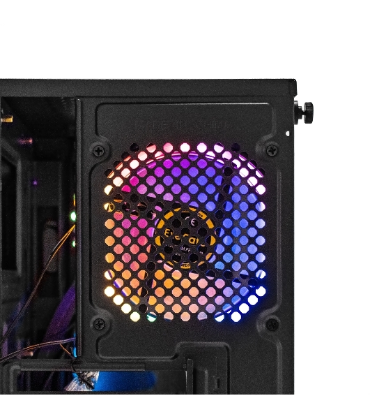 Компьютерный корпус Minitower ExeGate Mistery R2-NPX400 (mATX, БП 400NPX с вент. 12 см, 2*USB+1*USB 3.0, аудио, черный, 1 вент. 12см с RGb подсветкой и полоса на передней панели, боковая панель - закаленное стекло)
