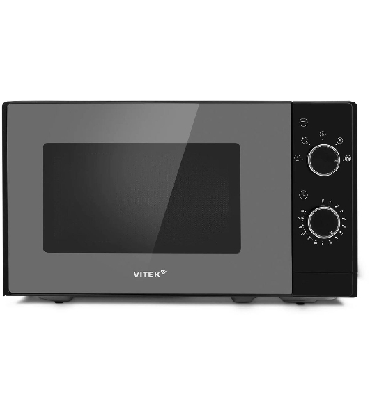Микроволновая печь Vitek VT-MW2020 черный/хром, 20 л, 700 Вт, переключатели — поворотный механизм