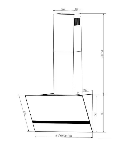 Вытяжка наклонная Elikor Rise BK 60 черный, 60 см, 750 куб. м/ч, 56 дБ