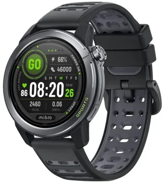 Умные часы Mibro GS Active2, 1.32' AMOLED, Bluetooth, NFC, WR50, темно-серый