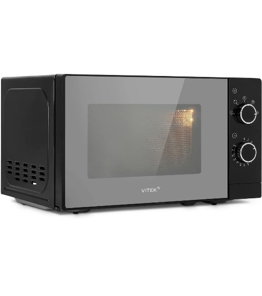 Микроволновая печь Vitek VT-MW2020 черный/хром, 20 л, 700 Вт, переключатели — поворотный механизм